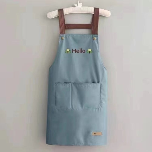 Home kitchen apron waterproof and oil resistant work wear summer thin