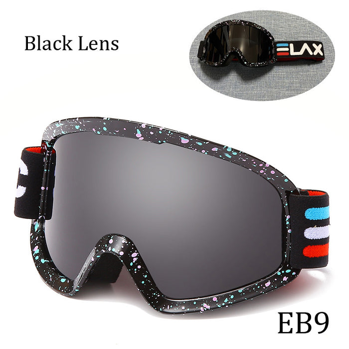 Drei Tropfen einer doppelschichtigen Anti-Beschlag-Skibrille für den Outdoor-Sport