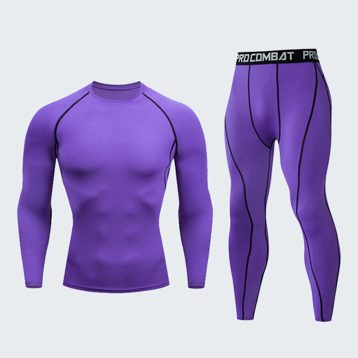 Fitnessanzug Herren Fitnessstudio Sportstrumpfhosen langärmelige Hose schnell trocknende Kleidung Basketball Trainingsgeräte Winter