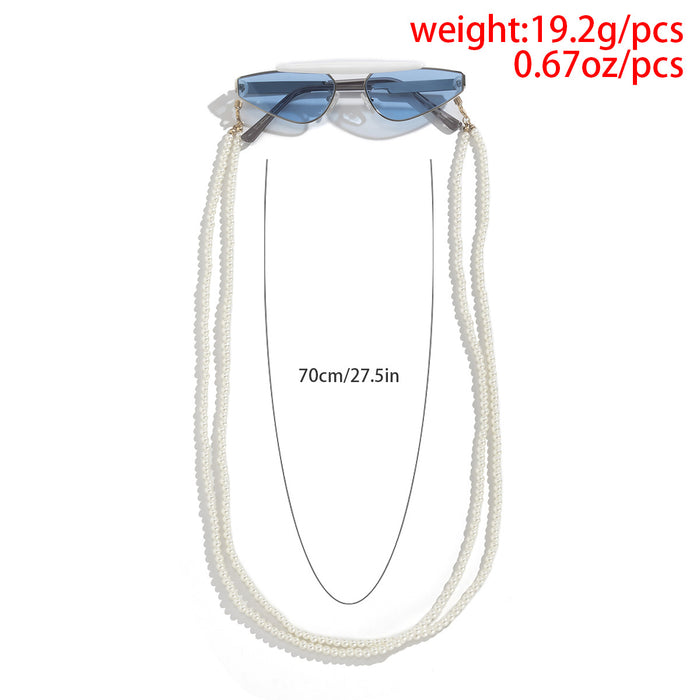 Schmuck Retro Perle Doppelt gewebt Halterneck Brille Kette