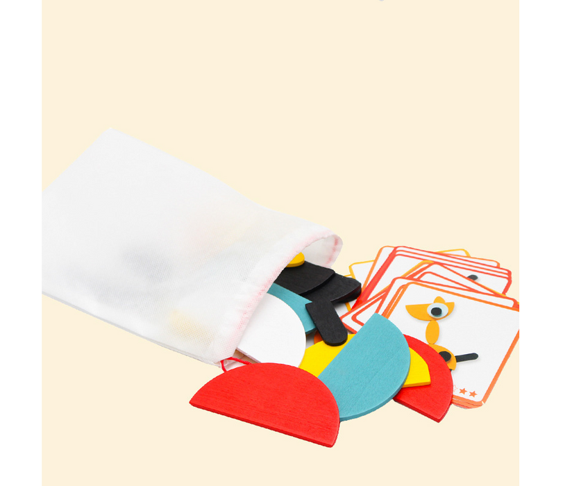 Tangram Jigsaw 3D Tiere Puzzle Kinder Holzspielzeug für Kinder Spiele kreative Puzzles frühes Lernen Lernspielzeug