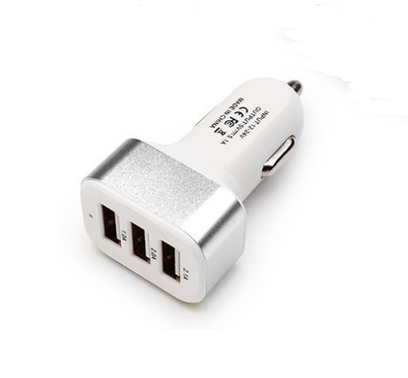 New 3USB Car Charger USB High Power Universal Car Charger Square Aluminum Car Charger