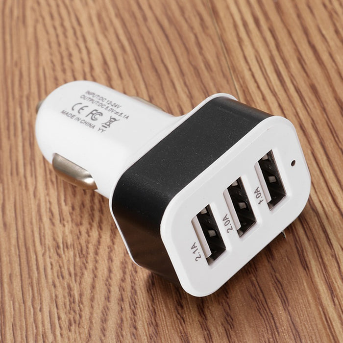 New 3USB Car Charger USB High Power Universal Car Charger Square Aluminum Car Charger