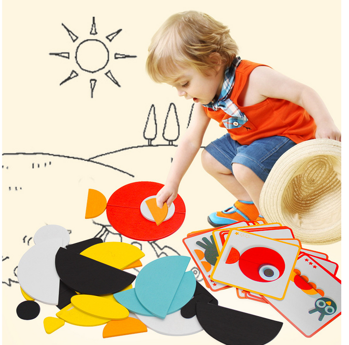 Tangram Jigsaw 3D Tiere Puzzle Kinder Holzspielzeug für Kinder Spiele kreative Puzzles frühes Lernen Lernspielzeug