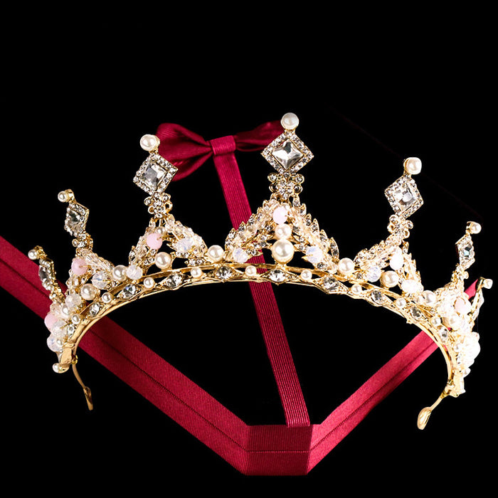 Legierung Perle Diamant Brautschmuck Krone