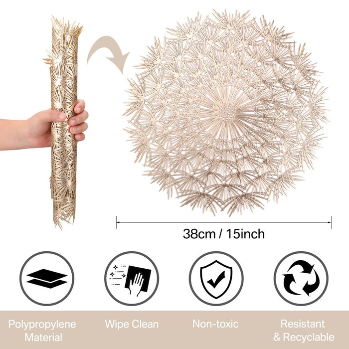 4/8pcs Pvc Löwenzahn hohl Nordic Style rutschfest Küche Tischset