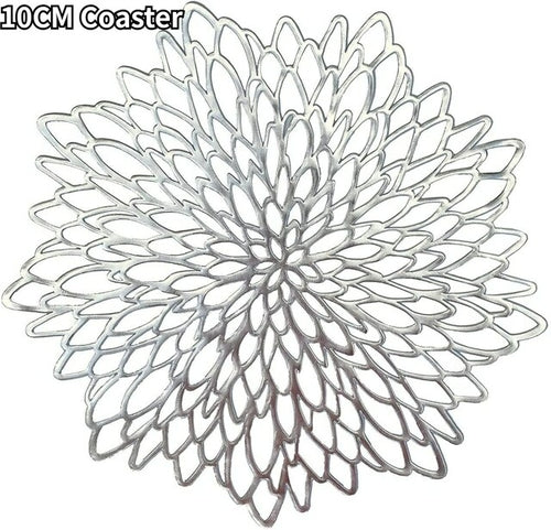 4/8pc Gold Silber Pvc Tischset Essen 38 cm Tischset Waschbar Blume