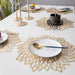 4/8pc Gold Silber Pvc Tischset Essen 38 cm Tischset Waschbar Blume