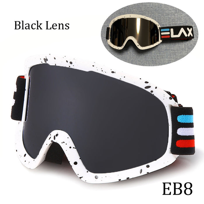 Drei Tropfen einer doppelschichtigen Anti-Beschlag-Skibrille für den Outdoor-Sport