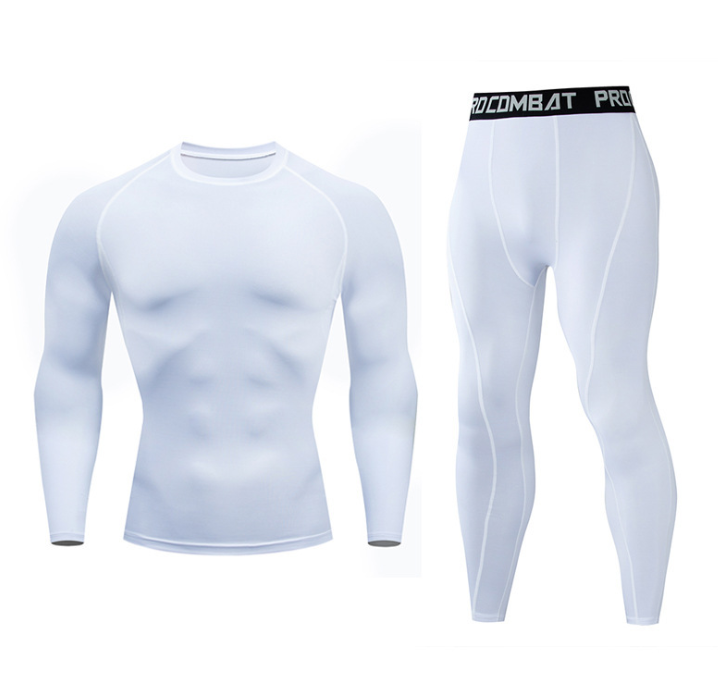 Fitnessanzug Herren Fitnessstudio Sportstrumpfhosen langärmelige Hose schnell trocknende Kleidung Basketball Trainingsgeräte Winter
