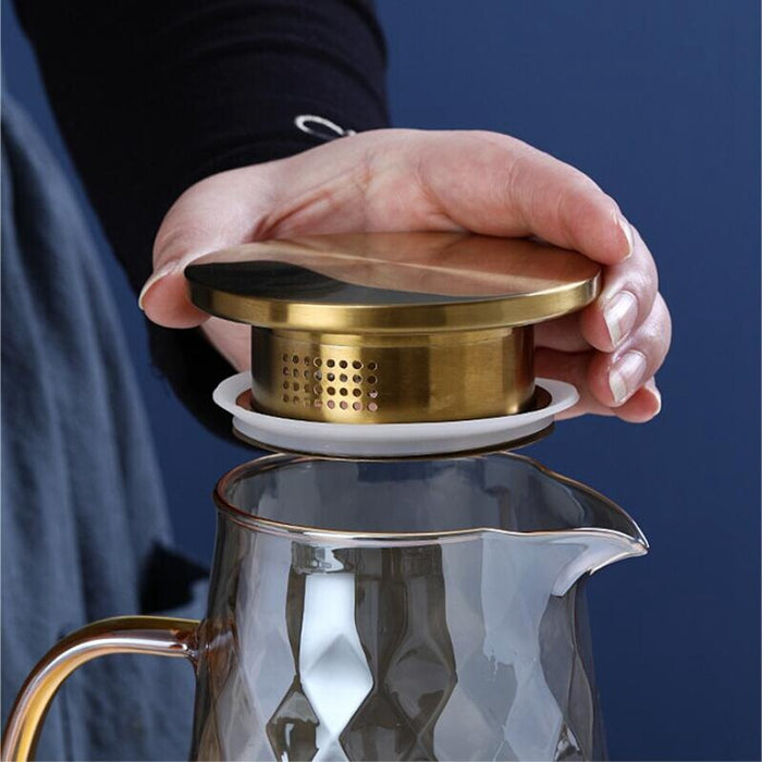 54oz Glaskrug mit Deckel Eisteekrug Wasserkrug heißes kaltes Wasser