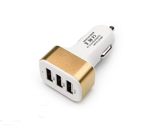 New 3USB Car Charger USB High Power Universal Car Charger Square Aluminum Car Charger