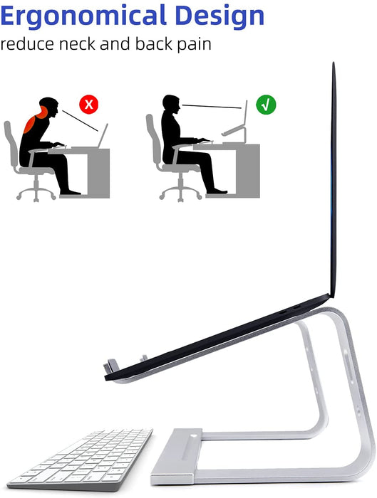 Laptop-Ständer, Computer-Ständer für Laptop, Aluminium Laptop Riser, Ergonomischer Laptop-Halter Kompatibel mit MacBook Air Pro, Dell XPS, Mehr 10-17 Zoll Laptops Arbeit von zu Hause