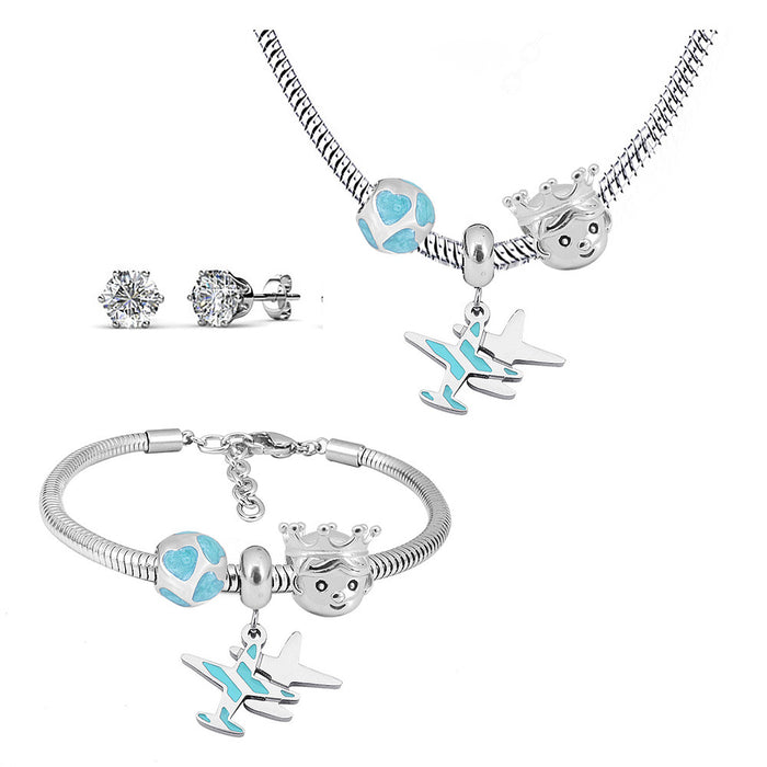 Little Boy Necklace Earring Set Jewelry Set