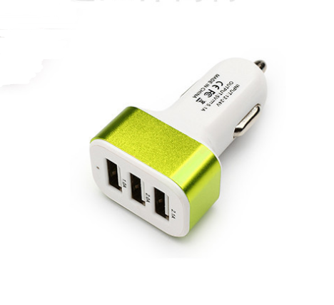 New 3USB Car Charger USB High Power Universal Car Charger Square Aluminum Car Charger
