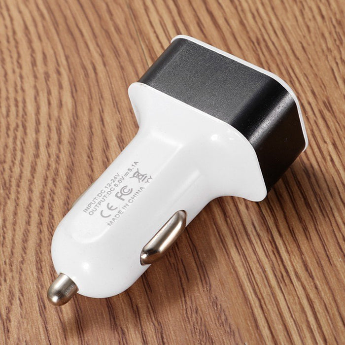 New 3USB Car Charger USB High Power Universal Car Charger Square Aluminum Car Charger