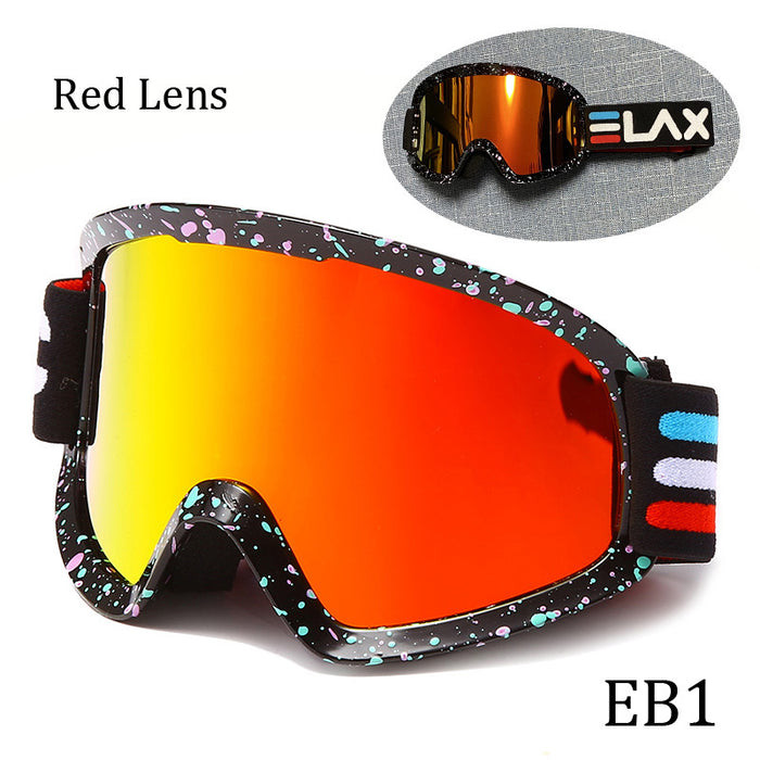 Drei Tropfen einer doppelschichtigen Anti-Beschlag-Skibrille für den Outdoor-Sport