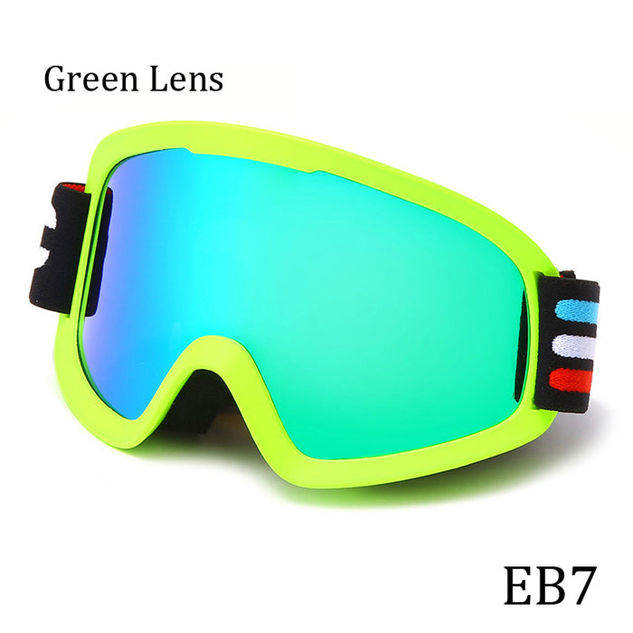 Drei Tropfen einer doppelschichtigen Anti-Beschlag-Skibrille für den Outdoor-Sport