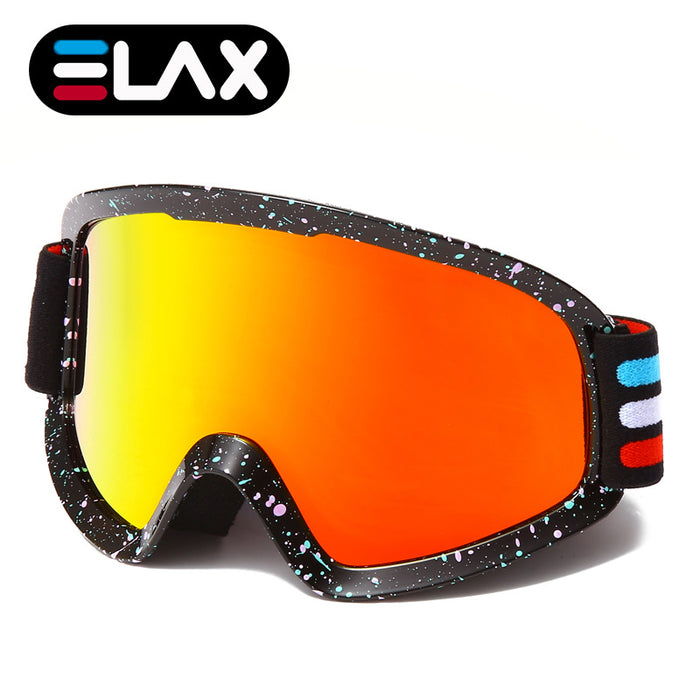 Drei Tropfen einer doppelschichtigen Anti-Beschlag-Skibrille für den Outdoor-Sport