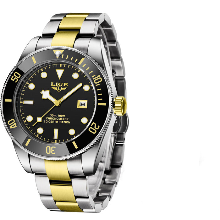 Stainless steel quartz watch band for men