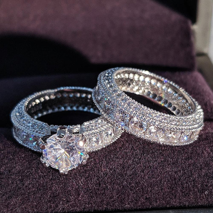 Silber Hochzeit Ring für Frauen Verlobung Finger Geschenk Schmuck