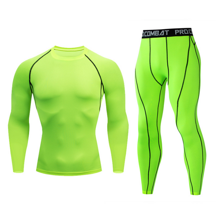 Fitnessanzug Herren Fitnessstudio Sportstrumpfhosen langärmelige Hose schnell trocknende Kleidung Basketball Trainingsgeräte Winter