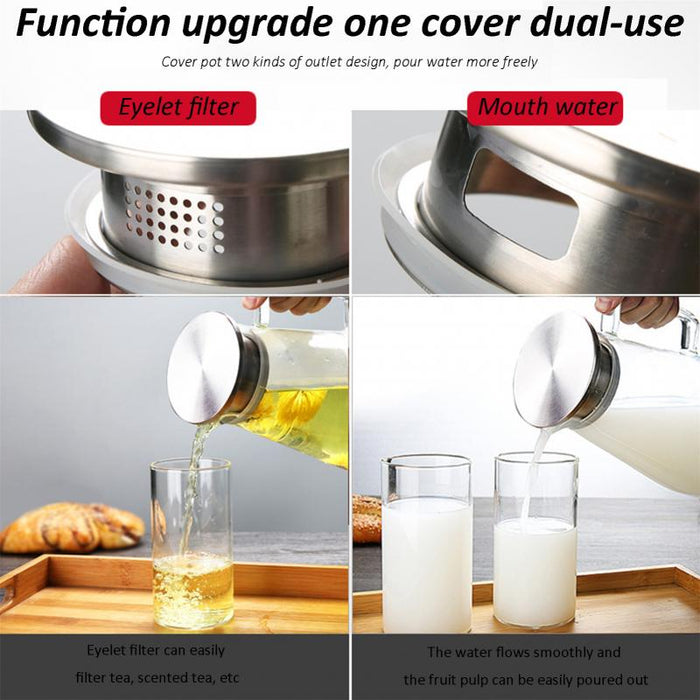 Große transparente Teekanne aus Glas, Wasserkrug, hitzebeständig, große, klare Kung