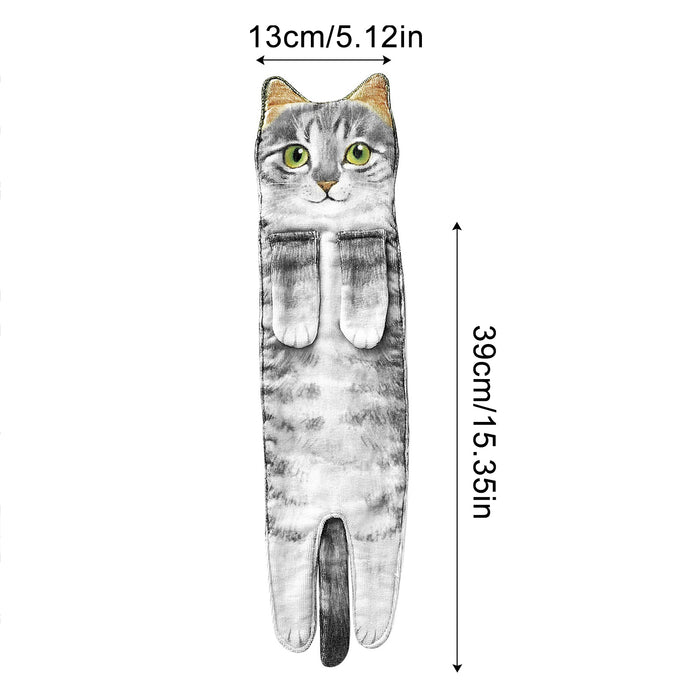 Cat Towels Long Cat Shape Wish Handkerchiefs Bath Towels