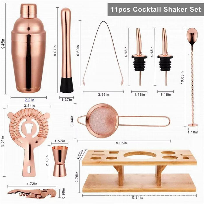 Cocktail-Shaker-Set, 11-teiliges Barkeeper-Set für Mixer Wein Martini,