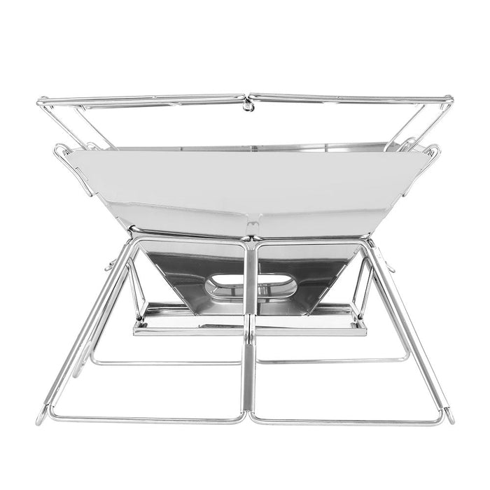 Grillz Camping Fire Pit BBQ 2-in-1 Grill Smoker Outdoor Portable