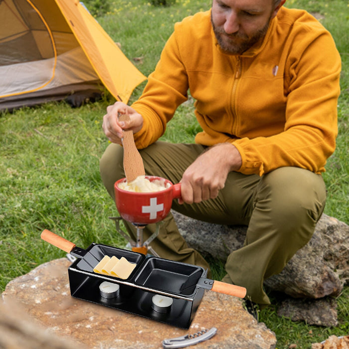 Grill Cheese Raclette Set Non-Stick Griller Mini BBQ Cheese Board