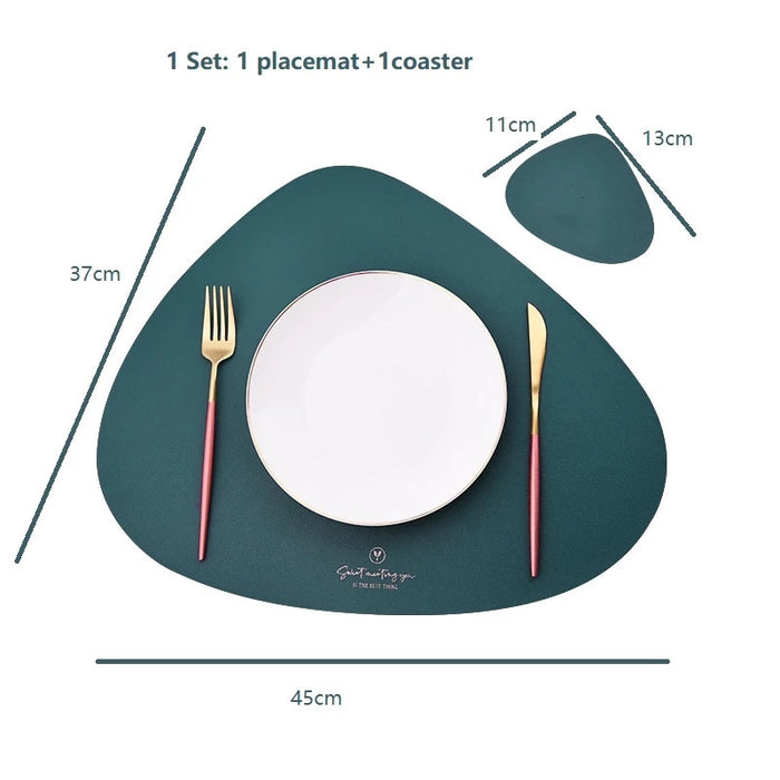 Inyahome Pu-Tischsets für Tisch, wasserdichtes, rutschfestes Isolierleder