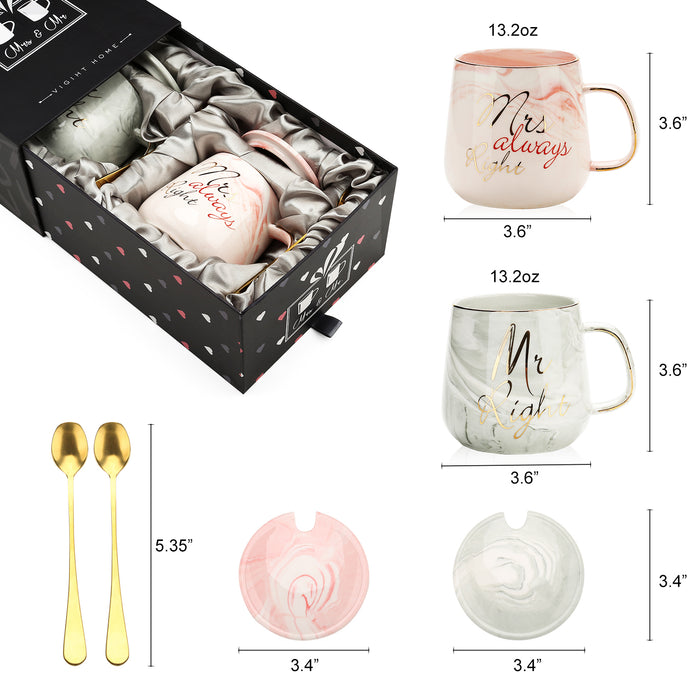 Herr Richtig Frau Immer Richtig Paar Kaffeetassen - Bridal Shower Hochzeit