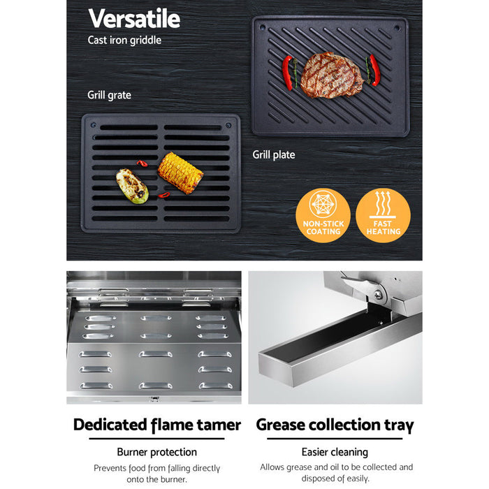 Grillz Portable Gas Grill LPG Oven Camping Stove Grill 2 Burner Stove