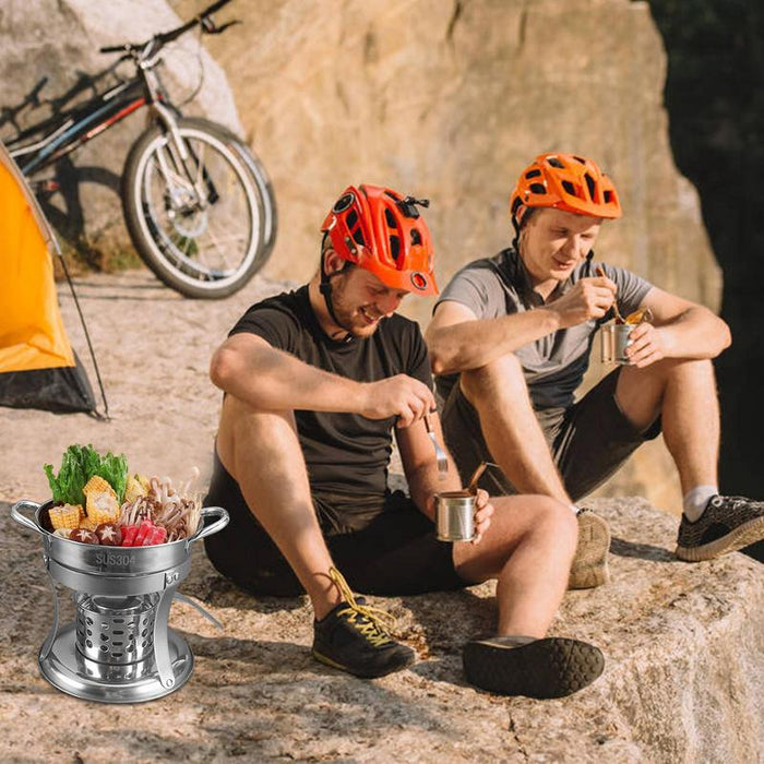 Tragbarer Hot Pot Herd mit Topf Edelstahl Shabu Hot Pot mit