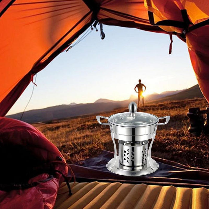 Tragbarer Hot Pot Herd mit Topf Edelstahl Shabu Hot Pot mit