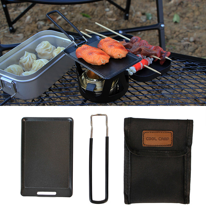 Tragbare Antihaft-Grillpfanne Bbq Griddle-Platte Bratentopf mit