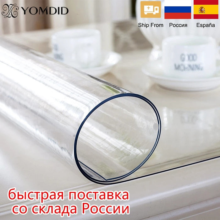 Soft glass tablecloth, transparent PVC tablecloth, waterproof, oil resistant