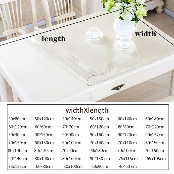 Soft glass tablecloth, transparent PVC tablecloth, waterproof, oil resistant