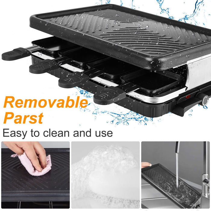 Table Grill Electric Korean Bbq Grill Indoor Cheese Raclette For 8