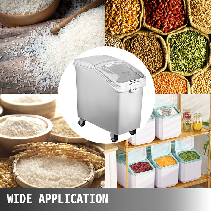 VEVOR 6.6Gal 21Gal Kitchen Container Ingredient Storage Bin W/ Wheel &