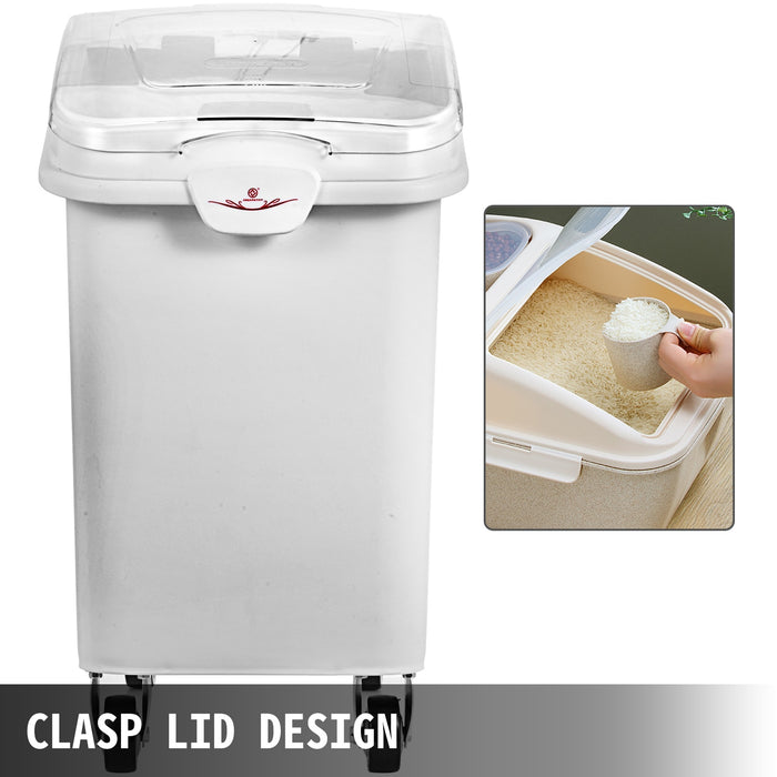 VEVOR 6.6Gal 21Gal Kitchen Container Ingredient Storage Bin W/ Wheel &