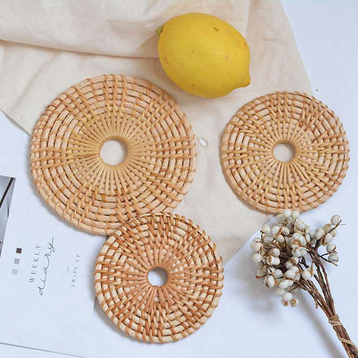 Vietnam autumn rattan woven coaster table insulation coaster shooting