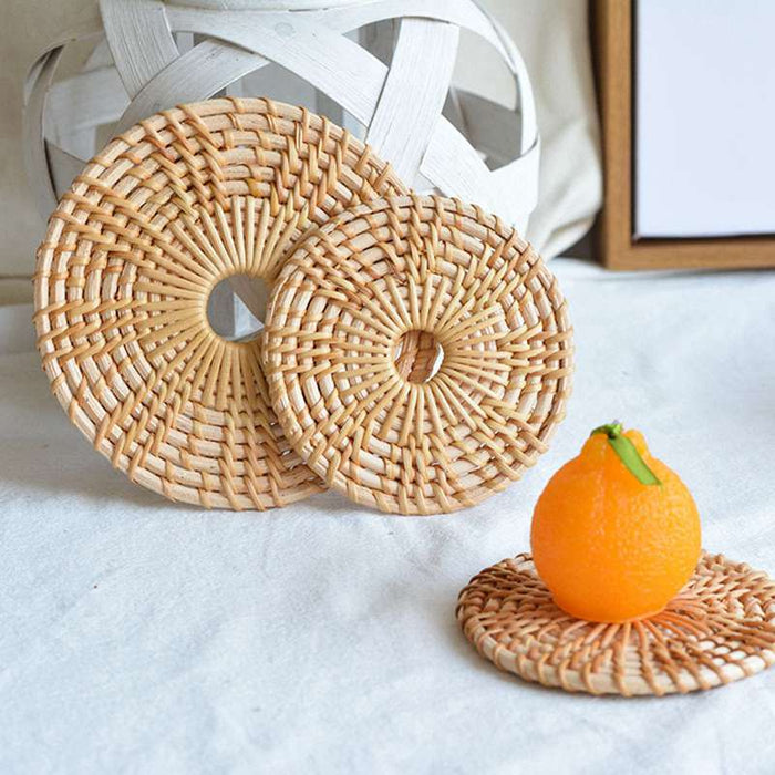 Vietnam autumn rattan woven coaster table insulation coaster shooting