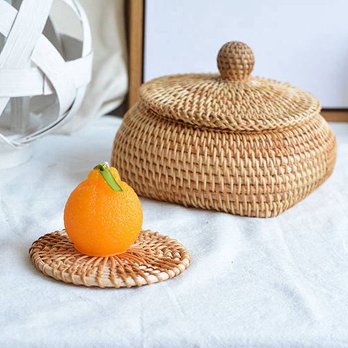 Vietnam autumn rattan woven coaster table insulation coaster shooting