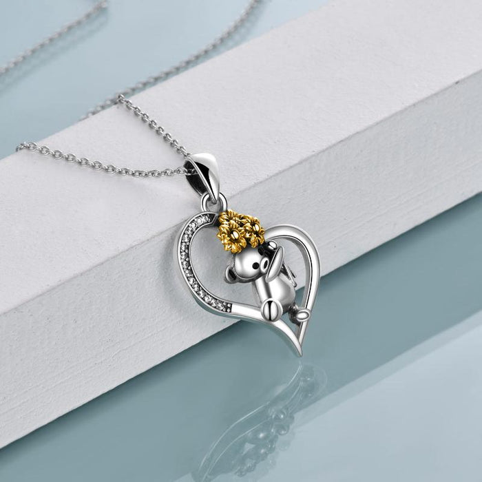 Sterling Silber Sonnenblume Panda Bär Schmuck für Frauen Geschenke