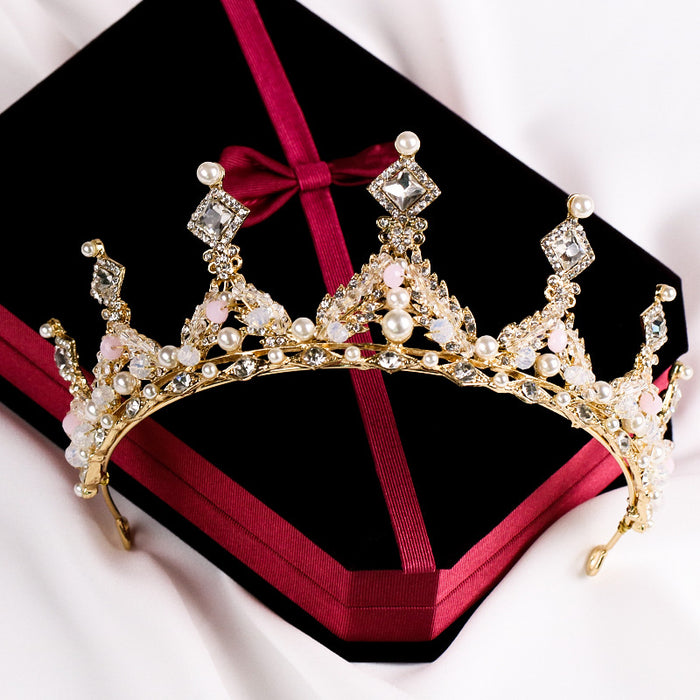 Legierung Perle Diamant Brautschmuck Krone