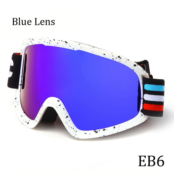 Drei Tropfen einer doppelschichtigen Anti-Beschlag-Skibrille für den Outdoor-Sport