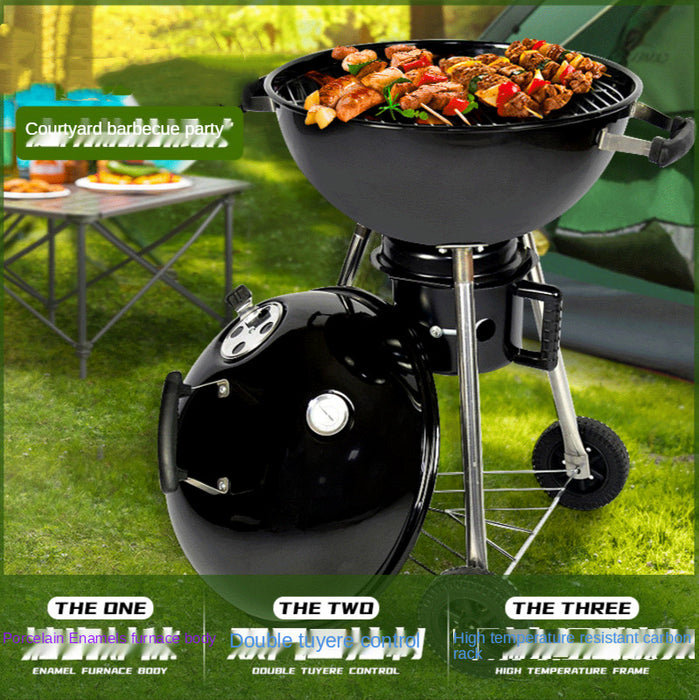 Home Outdoor BBQ Grill Tragbarer Grill 3,5 Zoll Holzkohlegrill Hitzebeständig Druckbeständiger Grill