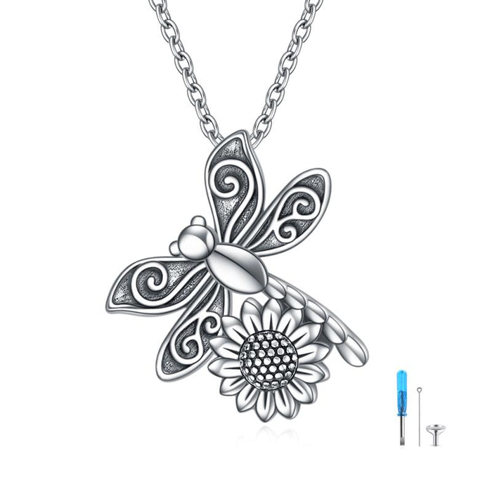 Dragonfly Kremation Halskette Schmuck für Asche Sterling Silber für Frauen